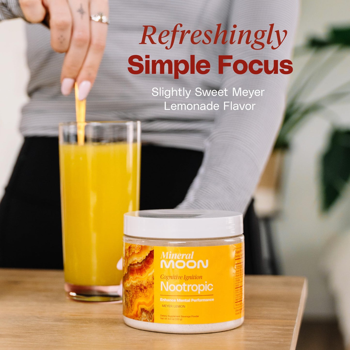 Mineral Moon Premium Cognitive Ignition Nootropic Powder - Brain Supplements For Memory & Focus - Sage Extract, B Vitamins,Cognizine Citicoline& nooLVL - Supports Mental Clarity - No Caffeine or Sugar - Maple Wellness Supplements