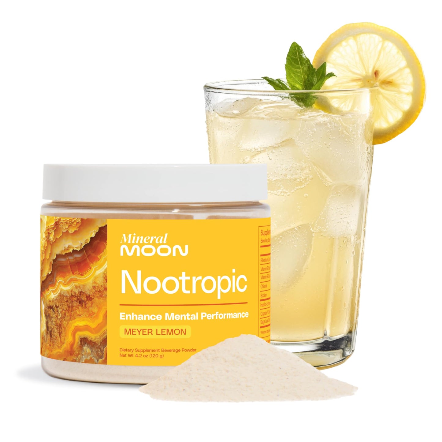 Mineral Moon Premium Cognitive Ignition Nootropic Powder - Brain Supplements For Memory & Focus - Sage Extract, B Vitamins,Cognizine Citicoline& nooLVL - Supports Mental Clarity - No Caffeine or Sugar - Maple Wellness Supplements