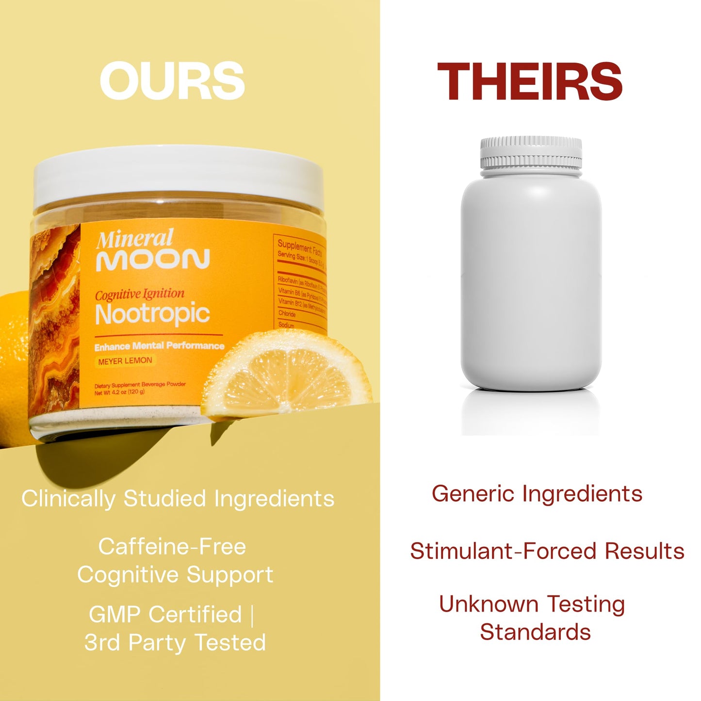 Mineral Moon Premium Cognitive Ignition Nootropic Powder - Brain Supplements For Memory & Focus - Sage Extract, B Vitamins,Cognizine Citicoline& nooLVL - Supports Mental Clarity - No Caffeine or Sugar - Maple Wellness Supplements
