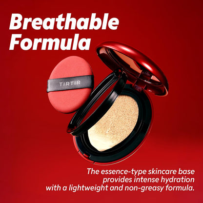 [*Mini Size*] TIRTIR Mask Fit Red Cushion Foundation | Full coverage, Weightless, Skin fit, Satin Glow Finish, Korean Makeup BB Foundation, beauty, Tattoo cover up, Buildable (23N Sand / 0.15 Fl Oz) - Maple Wellness Supplements