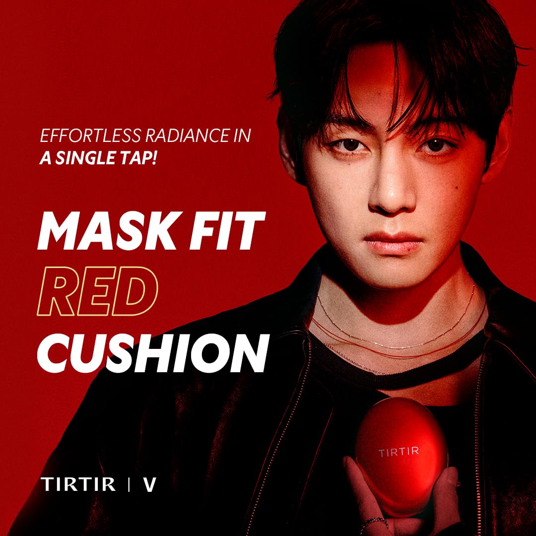 [*Mini Size*] TIRTIR Mask Fit Red Cushion Foundation | Full coverage, Weightless, Skin fit, Satin Glow Finish, Korean Makeup BB Foundation, beauty, Tattoo cover up, Buildable (23N Sand / 0.15 Fl Oz) - Maple Wellness Supplements