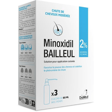 MINOXIDIL BAILLEUL 2% Solution 3x60 ml - Maple Wellness Supplements