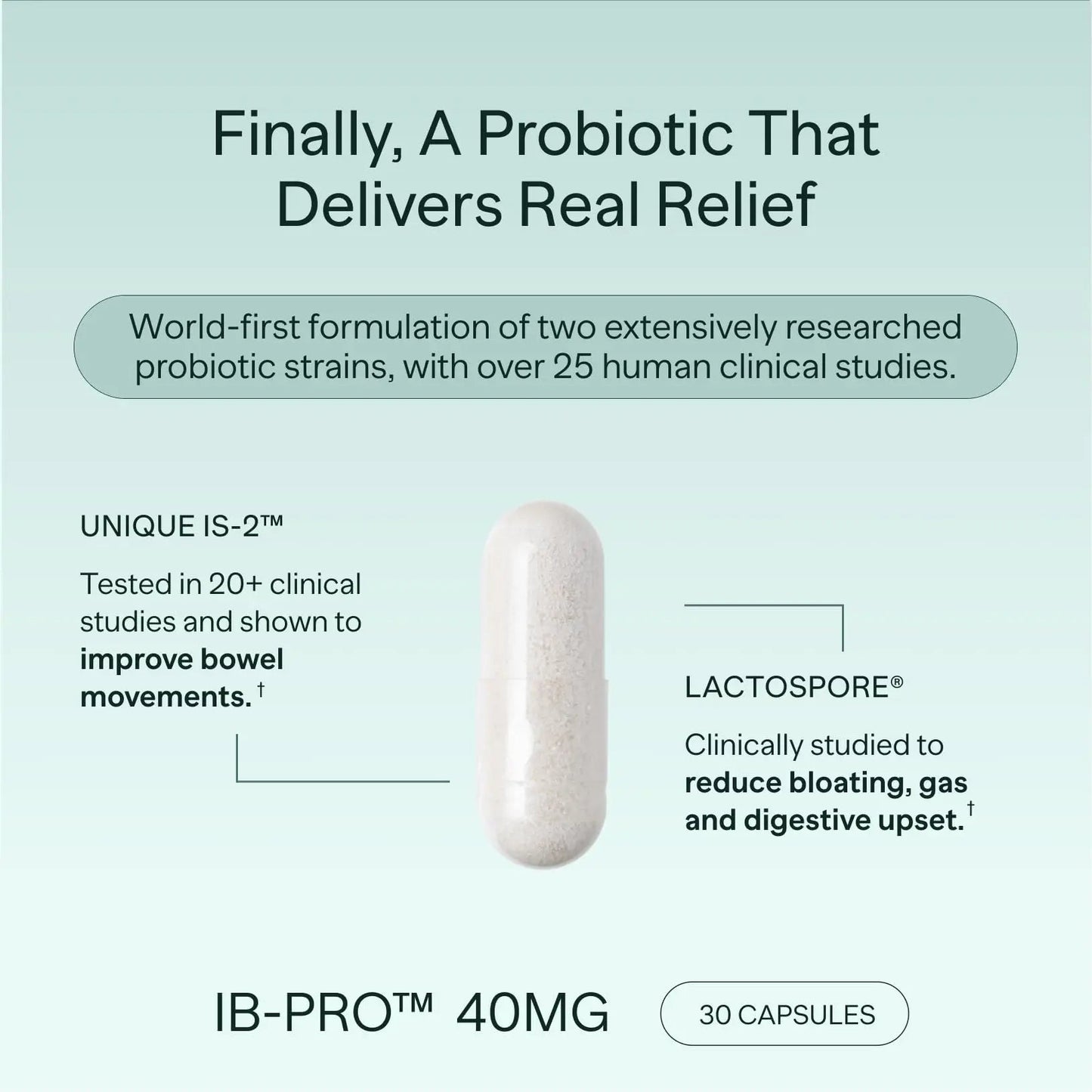 MIOME IB-PRO Bacillus Coagulans Probiotic - 2-1 Lactospore & Unique is-2 for Occasional Constipation, Bloating & Digestive Upset - 3rd Party Verified - 30 Capsules - Maple Wellness Supplements