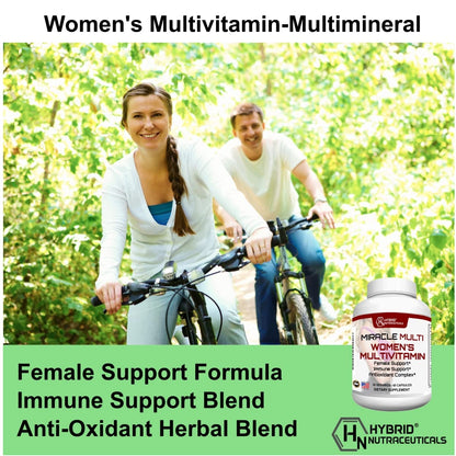 MiracleMulti Multivitamin for Women - Female Support Formula, Immune Support, Minerals, Biotin, Antioxidants & Superfoods Blend – 60 Capsules - Maple Wellness Supplements