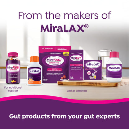 MiraGUT Daily Probiotic, from the Makers of MiraLAX, Probiotics for Digestive Health, Gluten-Free Supplement, Probiotic for Women and Men - Maple Wellness Supplements