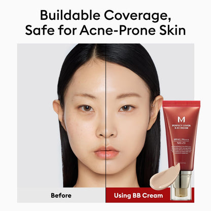 MISSHA M Perfect Cover BB Cream No.23 Natural Beige -Light/Medium with Cool/Neutral Undertone SPF 42 PA +++ 1.69 Fl Oz - Tinted Moisturizer for face with SPF - Maple Wellness Supplements