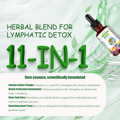 Misyvoing Liposomal Lymphatic Detox & Drainage Drops –Multivitamins A、C、D + Herbal Blend with Elderberry & Echinacea– Supports Lymphatic Drainage, Immune System & Detox - Maple Wellness Supplements