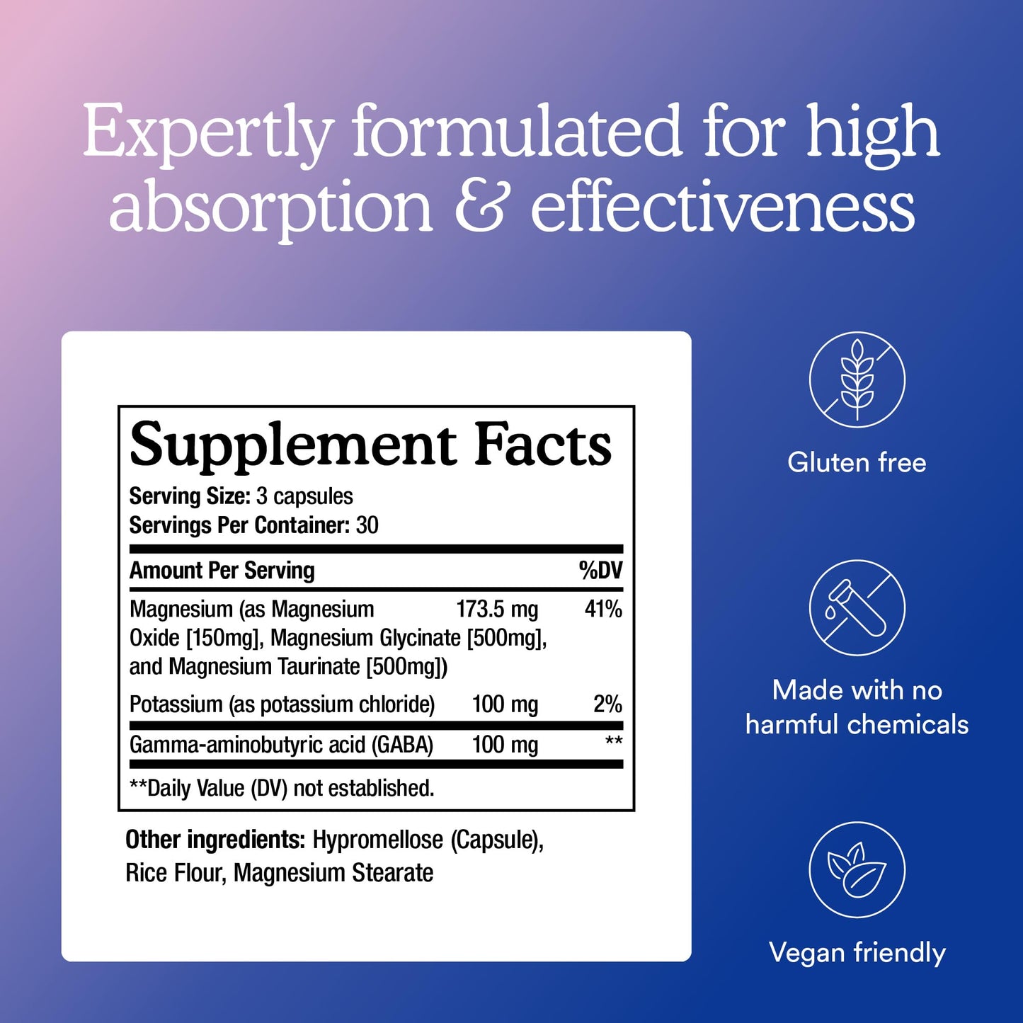 MitoQ Triple Magnesium Complex | Magnesium Glycinate, Taurinate, Oxide with GABA for Heart Health, Stress Management, & Deeper Sleep | High Absorption | 90 Capsules - Maple Wellness Supplements