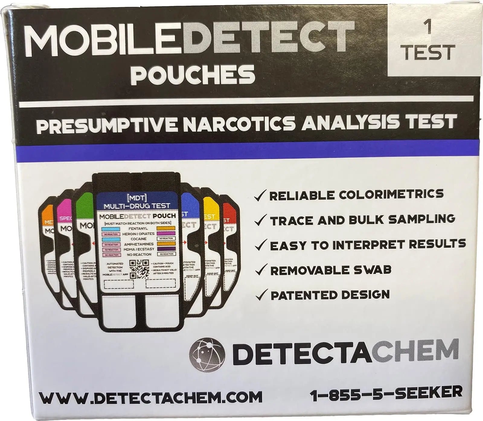 MobileDetect Pouch Residue Detection Multi-Drug Test Kit - Rapid Surface Residue Detector - Maple Wellness Supplements