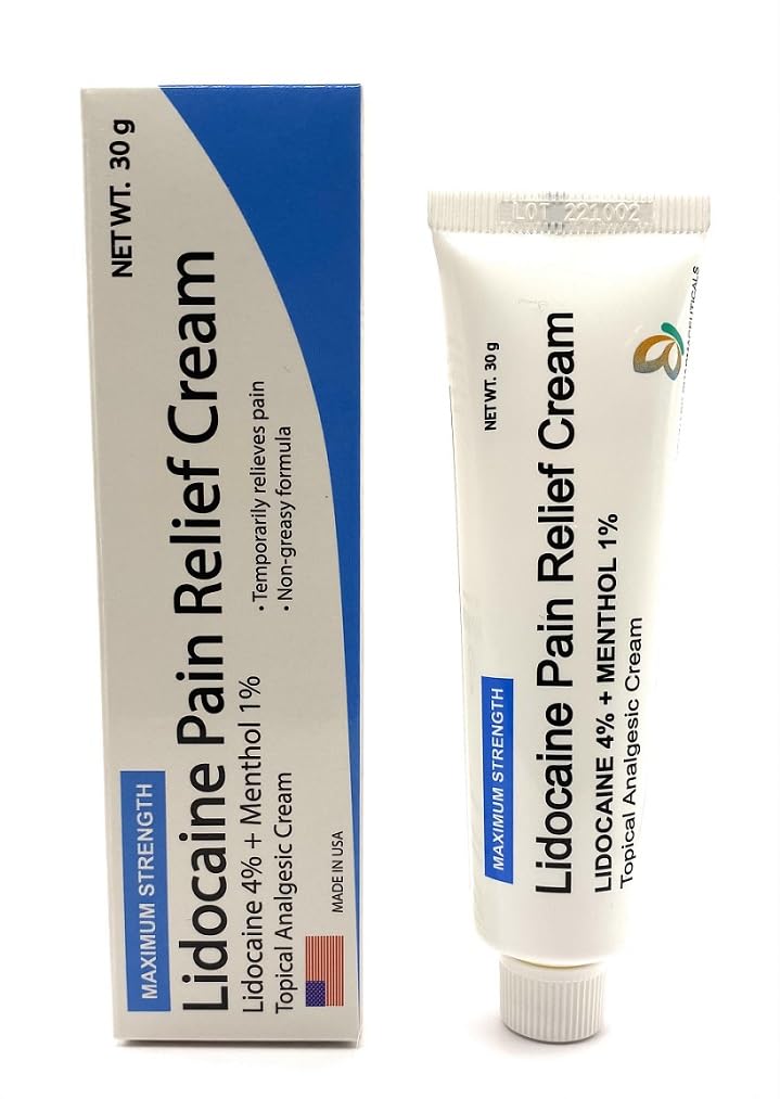 MOHNARK Pain Relief Cream with Lidocaine 4% and 1% Menthol | Includes Vitamin E | Numbs Away Pain Faster | Non-Greasy - Maple Wellness Supplements