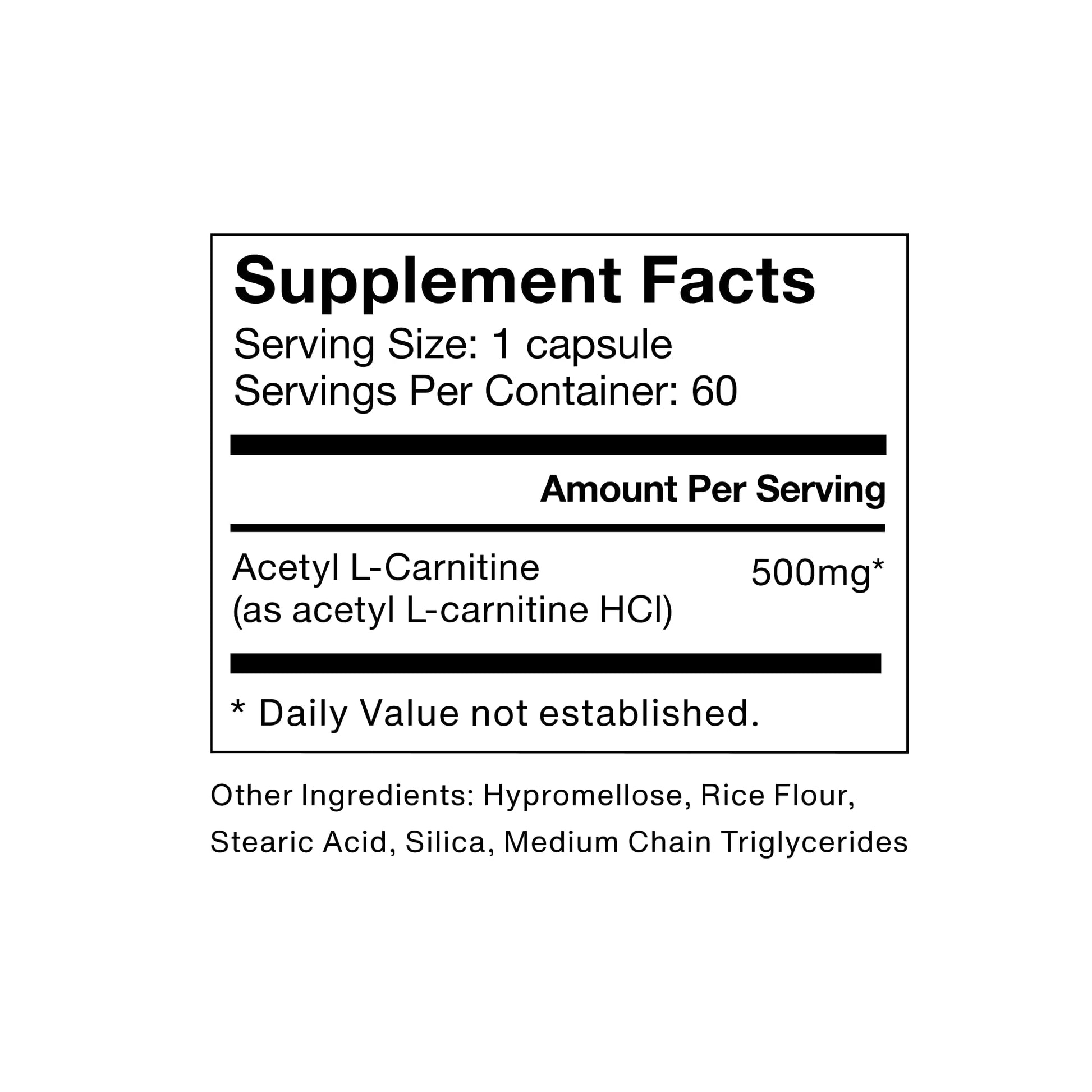 Momentous Acetyl L-Carnitine, Brain Function & Cognitive Support Supplement, Boosts Mental Clarity & Energy Production, NSF Certified for Sport, 500 mg, 60 Servings - Maple Wellness Supplements