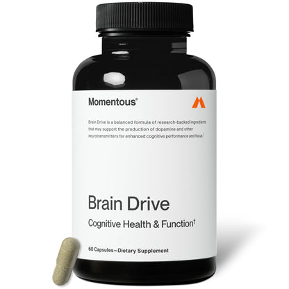 Momentous Brain Drive Nootropic Supplement - Brain Supplement for Memory & Focus Support - NSF Certified for Sport - GMO- & Gluten-Free - 30 Servings - Maple Wellness Supplements