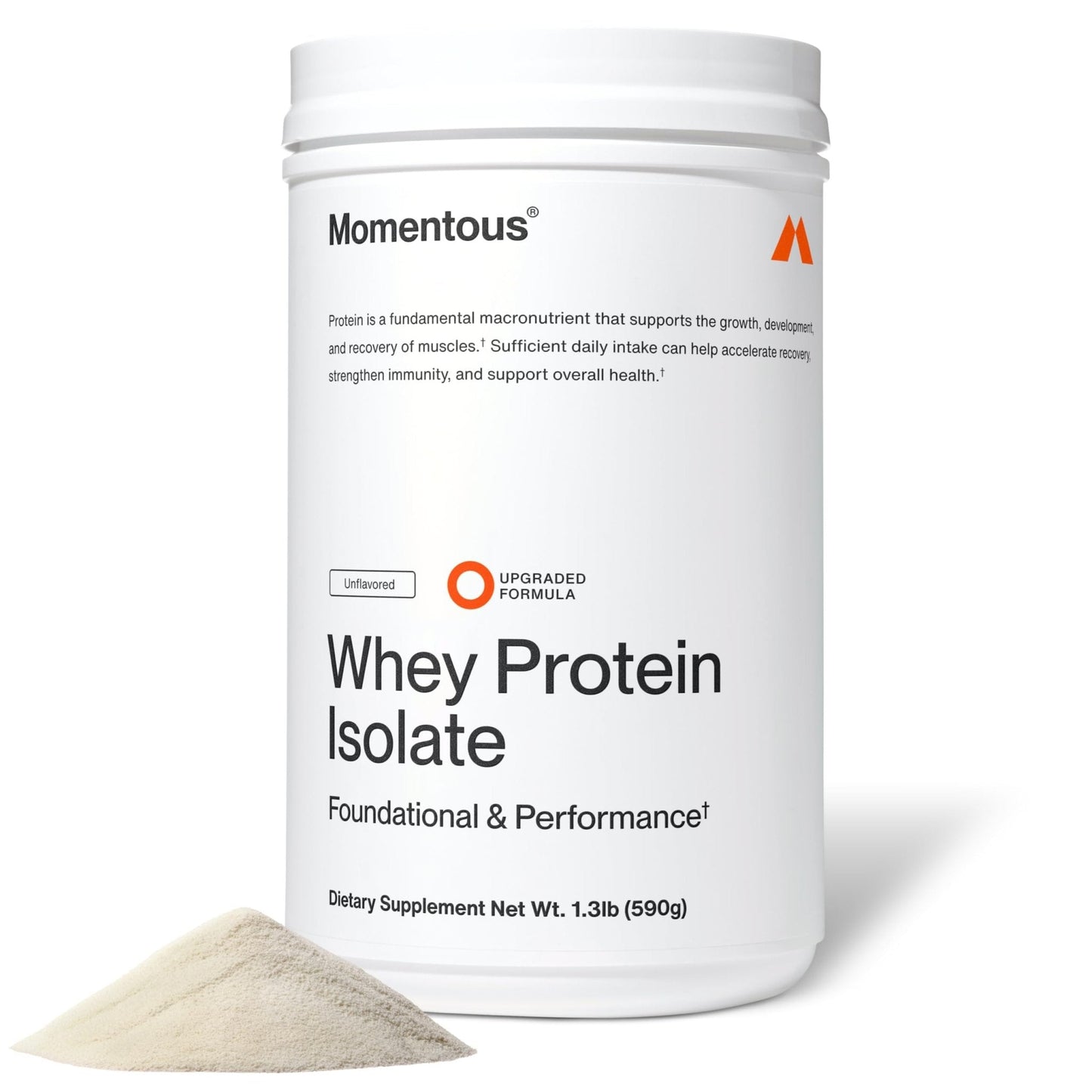 Momentous Essential Grass-Fed Whey Protein Powder - 20 g Whey Isolate Protein - NSF Certified for Sport - Gluten-Free - 25 Servings for Essential Everyday Use - Unflavored - Package May Vary - Maple Wellness Supplements