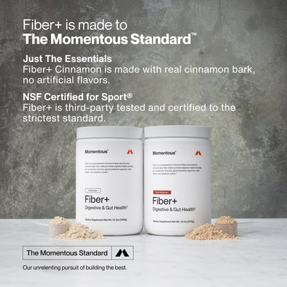 Momentous Fiber+ - Daily Multi-Source Fiber Blend to Support Nutrient Absorption, Natural Energy Production, & Recovery - NSF Certified for Sport - Non-GMO & Gluten-Free - Maple Wellness Supplements