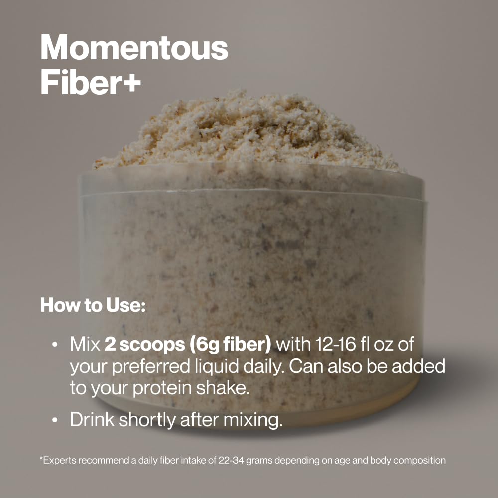 Momentous Fiber+ - Daily Multi-Source Fiber Blend to Support Nutrient Absorption, Natural Energy Production, & Recovery - NSF Certified for Sport - Non-GMO & Gluten-Free - Maple Wellness Supplements