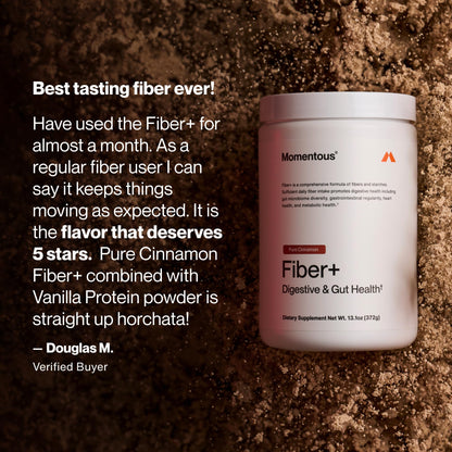 Momentous Fiber+ - Daily Multi-Source Fiber Blend to Support Nutrient Absorption, Natural Energy Production, & Recovery - NSF Certified for Sport - Non-GMO & Gluten-Free - Maple Wellness Supplements
