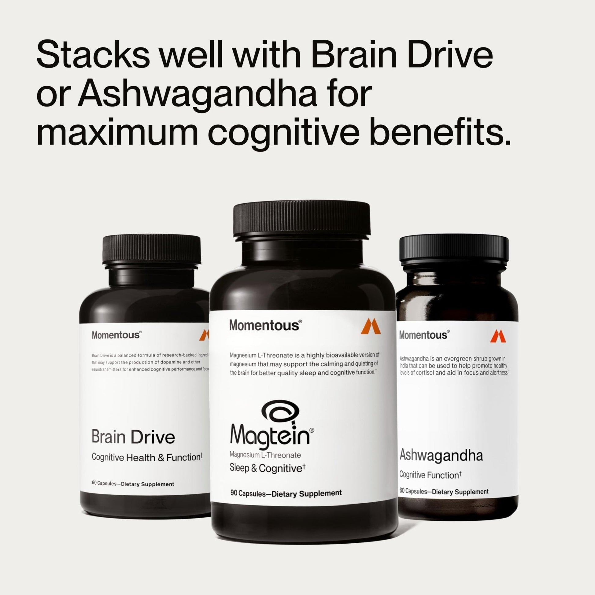 Momentous Magtein Magnesium L-Threonate - Brain & Rest Support Supplement - Boosts Cognitive Function & Sleep Quality - Maple Wellness Supplements