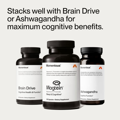 Momentous Magtein Magnesium L-Threonate - Brain & Rest Support Supplement - Boosts Cognitive Function & Sleep Quality - Maple Wellness Supplements