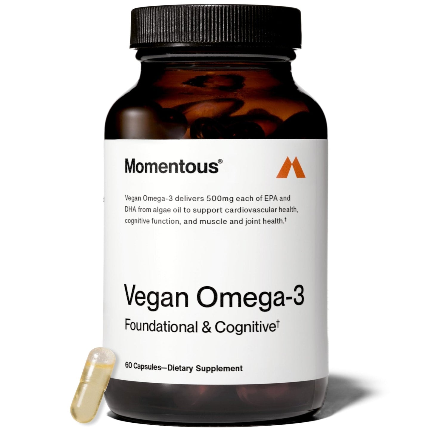 Momentous Vegan Omega-3 - Plant-Based EPA & DHA Supplement for Men & Women - Sourced from Algae Oil - Supports Heart, Joint, & Brain Health - NSF Certified for Sport - 1,000 mg - 30 Servings - Maple Wellness Supplements