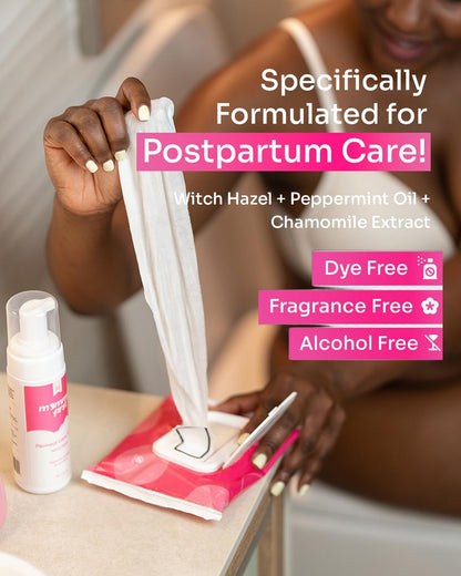 Mommy First® Alcohol-Free Witch Hazel Postpartum Healing Foam & Perineal Cooling Liners Bundle – Probiotic-Infused Relief for Perineal Pain, Itch & Burn After Birth – 24 Liners + 5oz Foam - Maple Wellness Supplements