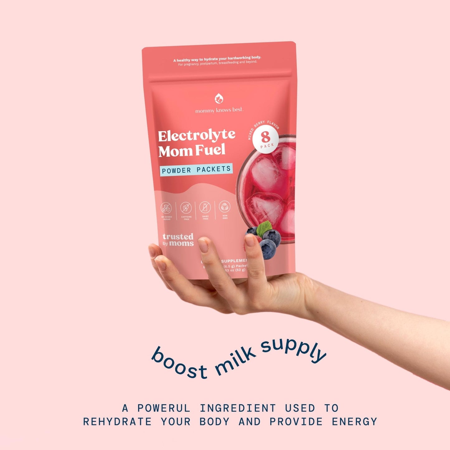 Mommy Knows Best Mom Fuel Electrolyte Drink Mix for Moms, Hydration Support - for Pregnancy, Prenatal, Electrolytes + Trace Minerals, - Maple Wellness Supplements