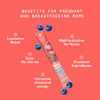 Mommy Knows Best Mom Fuel Electrolyte Drink Mix for Moms, Hydration Support - for Pregnancy, Prenatal, Electrolytes + Trace Minerals, Lactation Drink Mix Supplement (32 Count) - Maple Wellness Supplements