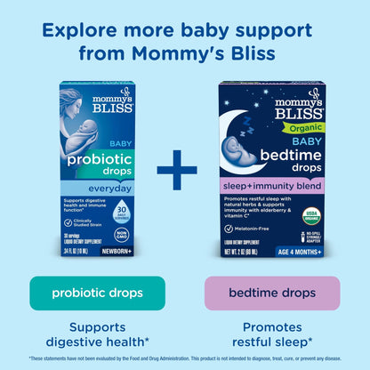 Mommy's Bliss Baby Multivitamin + Iron, Daily Essential Baby Vitamins for Immune Support, Healthy Growth & Bone Development, Age 2 Months+, 30 ml - Maple Wellness Supplements