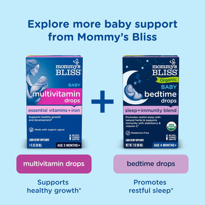 Mommy's Bliss Baby Probiotic Drops Everyday - Gas, Constipation, Colic Symptom Relief - Newborns & Up - Maple Wellness Supplements