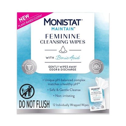 Monistat Boric Acid Feminine Cleanser, (2 Wash & 2 Cloth) Variety Pack - Maple Wellness Supplements