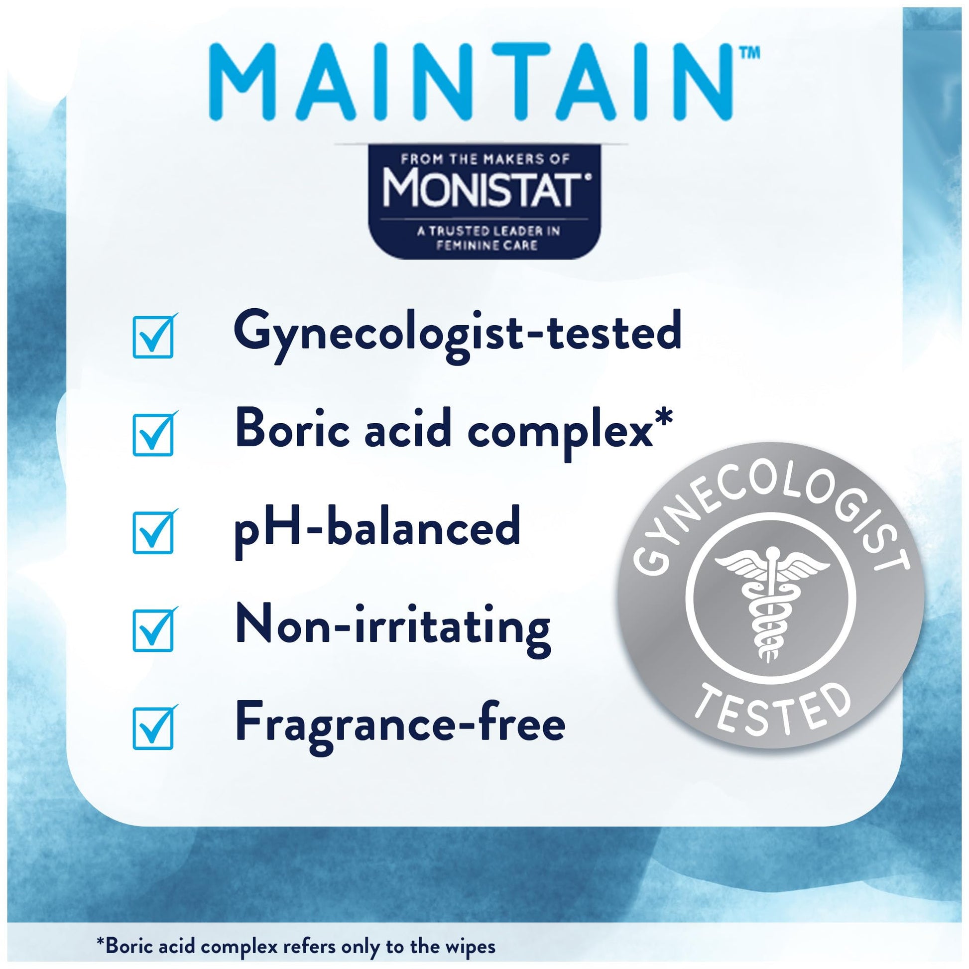 Monistat Maintain Boric Acid Odor Control Kit, 10 Feminine Wipes & 10 Boric Acid Suppositories for Women, Fragrance-Free and Non-Irritating pH Balanced Formulas to Control Vaginal Odor - Maple Wellness Supplements