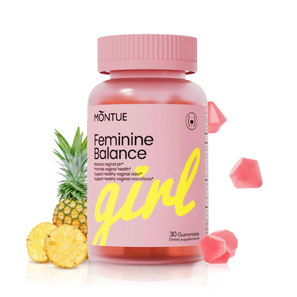 Montue Premium Diamond Feminine Balance Gummies-pH Balance with Prebiotics & Lactobacillus Probiotic Blend&Hawaiian Pineapple Immune Support,Vegan& Non-GMO（30 Gummies） - Maple Wellness Supplements