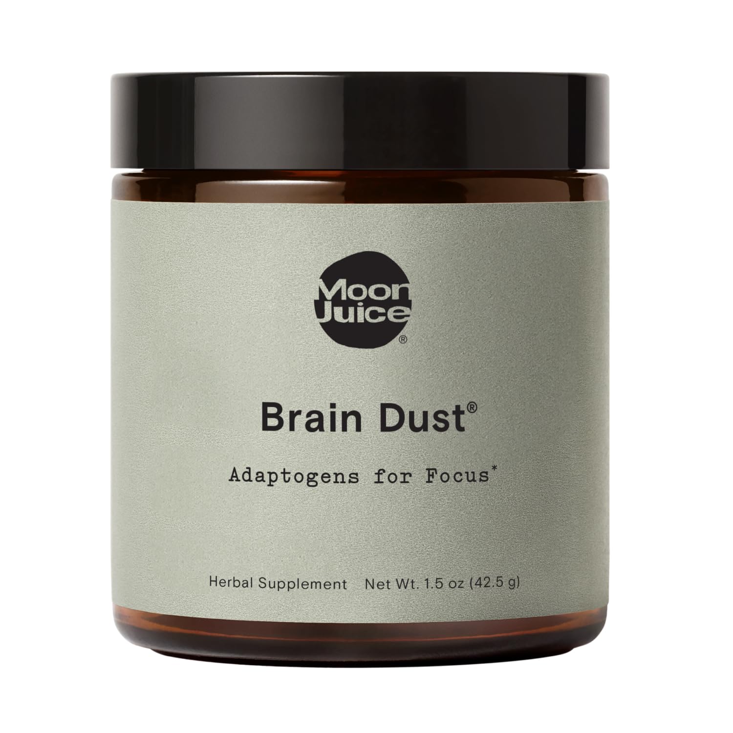 Moon Juice Brain Dust - Adaptogenic Mushroom Supplement for Memory & Focus - Lion’s Mane, Ginkgo Biloba & Ashwagandha - Caffeine-Free, Vegan Brain Supplement - 1.5 oz - Maple Wellness Supplements