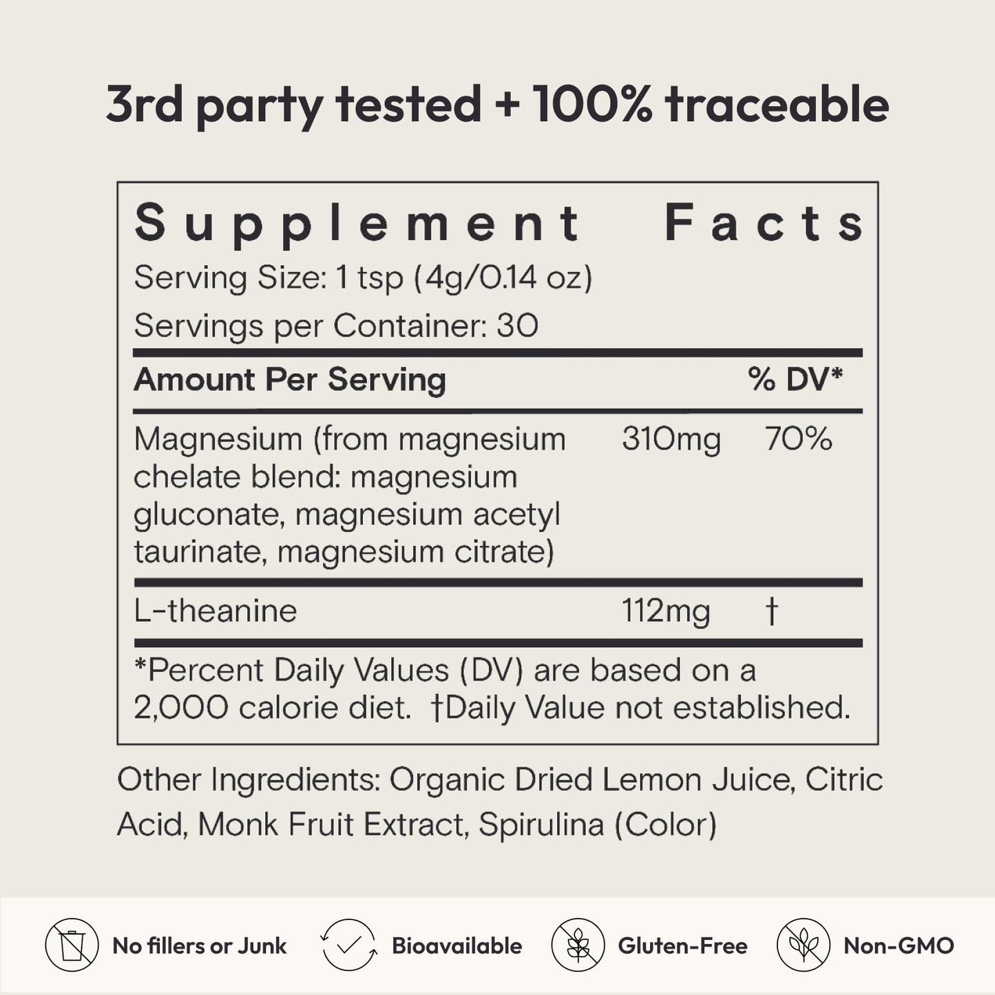 Moon Juice Magnesi-Om Magnesium Powder Supplement - Chelated Magnesium Complex + L-Theanine Blend for Rest, Relaxation & Regularity - Vegan, Non-GMO & No Sugar, Blue Lemon, 4.2 oz, 30 Servings - Maple Wellness Supplements