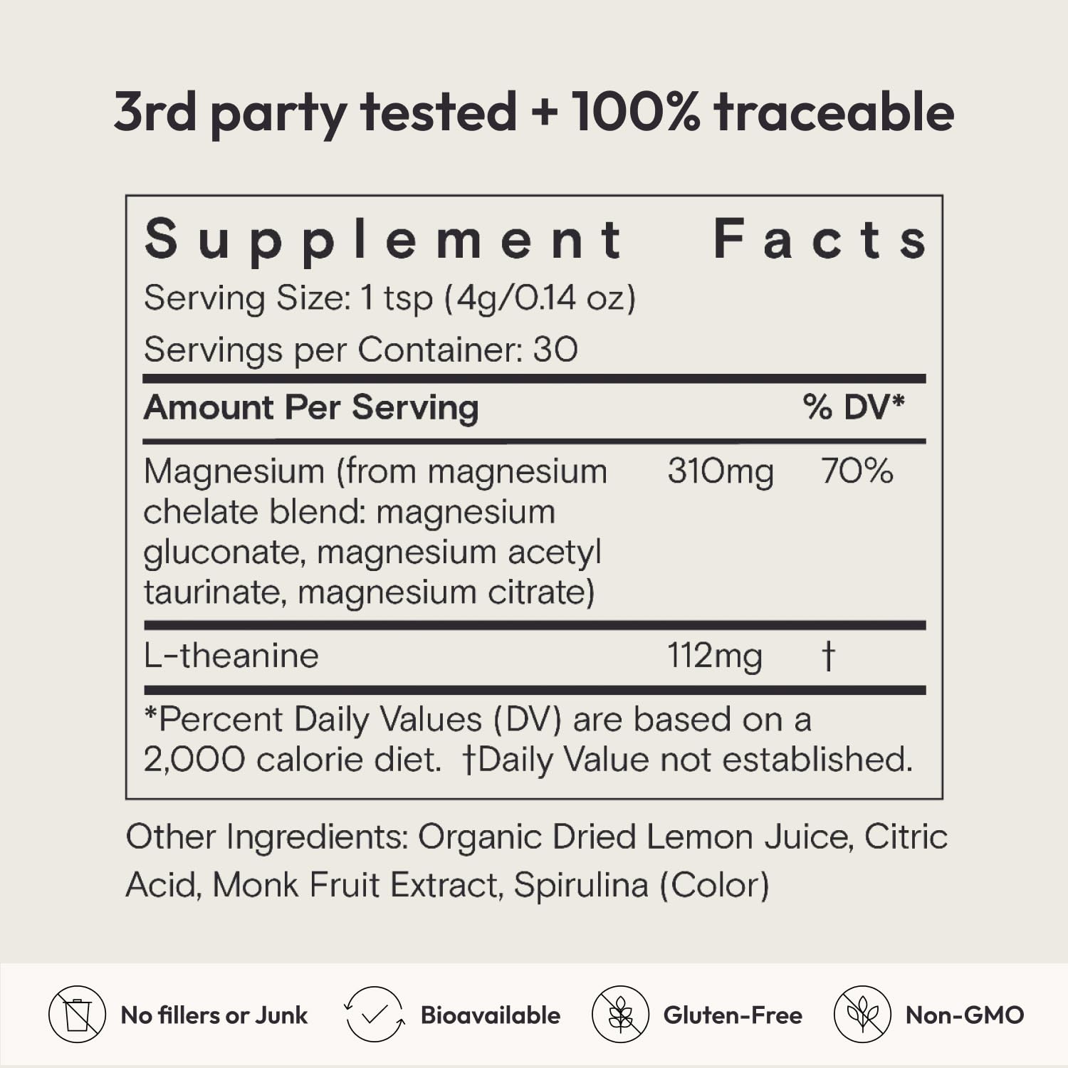 Moon Juice Magnesi-Om Magnesium Powder Supplement - Chelated Magnesium Complex + L-Theanine Blend for Rest, Relaxation & Regularity - Vegan, Non-GMO & No Sugar, Blue Lemon, 4.2 oz, 30 Servings - Maple Wellness Supplements