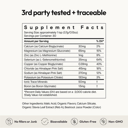 Moon Juice Mini Dew Electrolytes Powder - Sugar Free Minerals & Electrolyte Hydration Powder for Instant Hydration & Brain Support - Magnesium, Calcium, Potassium, Pink Salt, Watermelon, 30 Servings - Maple Wellness Supplements