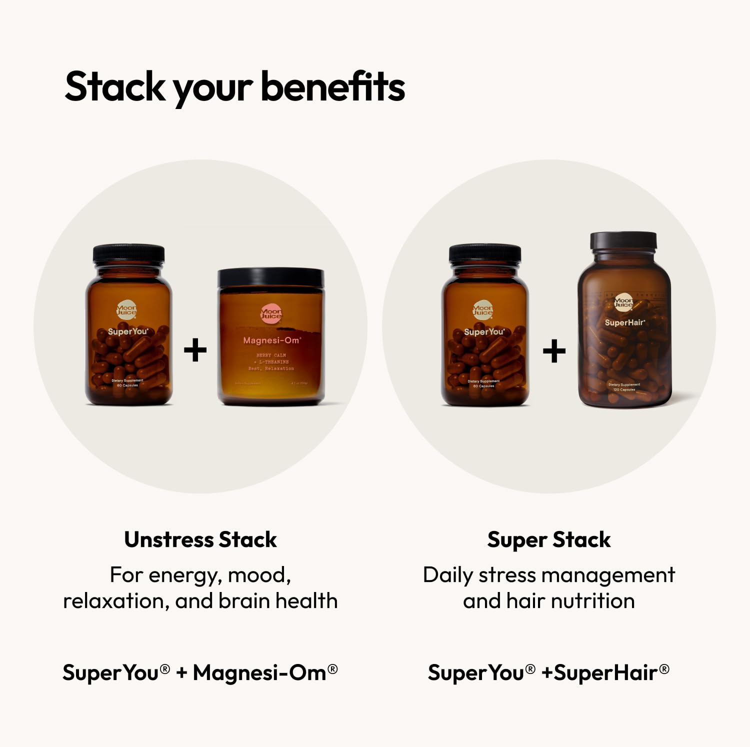 Moon Juice SuperYou Ashwagandha Supplements with Rhodiola, Shatavari & Amla - Cortisol Reducer for Energy, Mood, Focus and Stress Support, Vegan, Non-GMO & 100% Traceable, 60 Capsules, 30 Servings - Maple Wellness Supplements