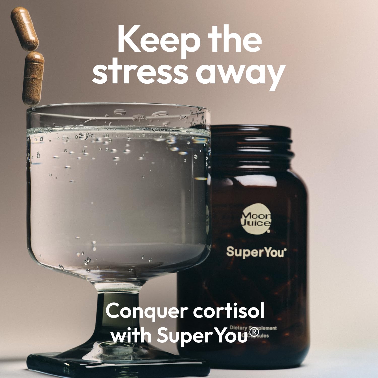 Moon Juice SuperYou Ashwagandha Supplements with Rhodiola, Shatavari & Amla - Cortisol Reducer for Energy, Mood, Focus and Stress Support, Vegan, Non-GMO & 100% Traceable, 60 Capsules, 30 Servings - Maple Wellness Supplements