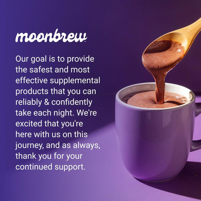 MoonBrew Nighttime Magnesium Hot Cocoa Jar, Natural Sleep Aid Drink Mix for Adults - Calming Melatonin-Free Sleep Support - Sleepy Hot Chocolate Powder with L-Theanine, - Maple Wellness Supplements