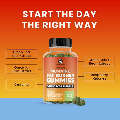 Morning Fat Burner Gummies for Weight Loss for Women & Men | Thermogenic Belly - Maple Wellness Supplements