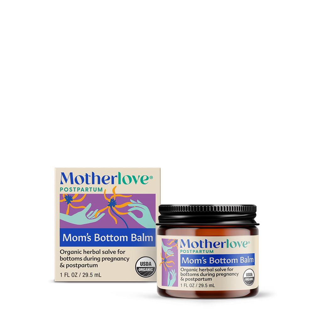 Motherlove Mom's Bottom Balm (1 oz) Organic Herbal Salve w/Witch Hazel for Bottoms During Pregnancy & Postpartum —Non-GMO Ointment - Maple Wellness Supplements