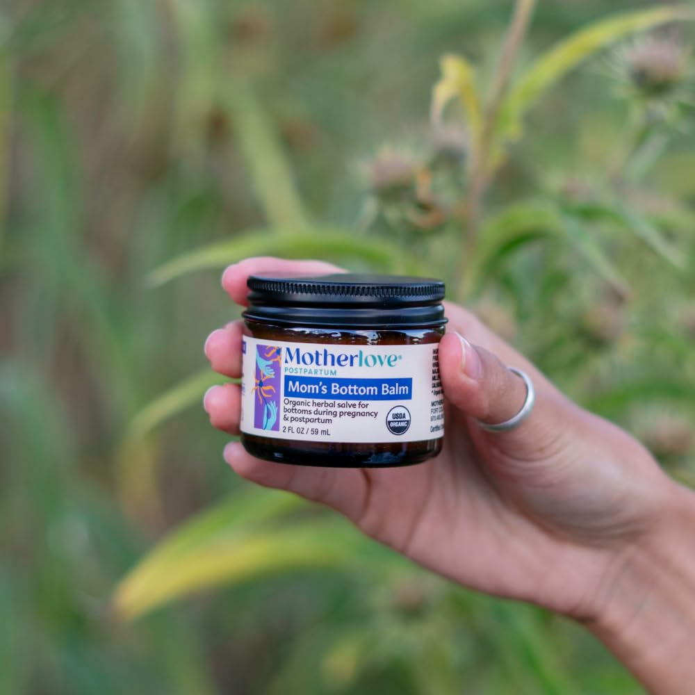 Motherlove Mom's Bottom Balm (1 oz) Organic Herbal Salve w/Witch Hazel for Bottoms During Pregnancy & Postpartum —Non-GMO Ointment - Maple Wellness Supplements