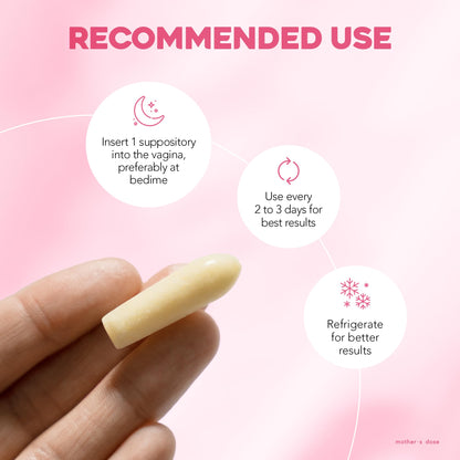 Mother's Dose Hyaluronic Acid Suppository HydraDose- Hormone Free Moisturizer for Vaginal Dryness-USA Made in an FDA Registered Facility, 1 Month Supply- 10 Inserts - Maple Wellness Supplements