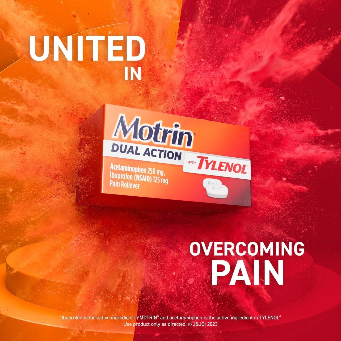 Motrin Dual Action with Tylenol, Fast-Acting Dual Action Pain Reliever with Ibuprofen & Acetaminophen for Minor Aches & Pains, Ibuprofen (NSAID) 125 mg & Acetaminophen 250 mg, 80 ct - Maple Wellness Supplements