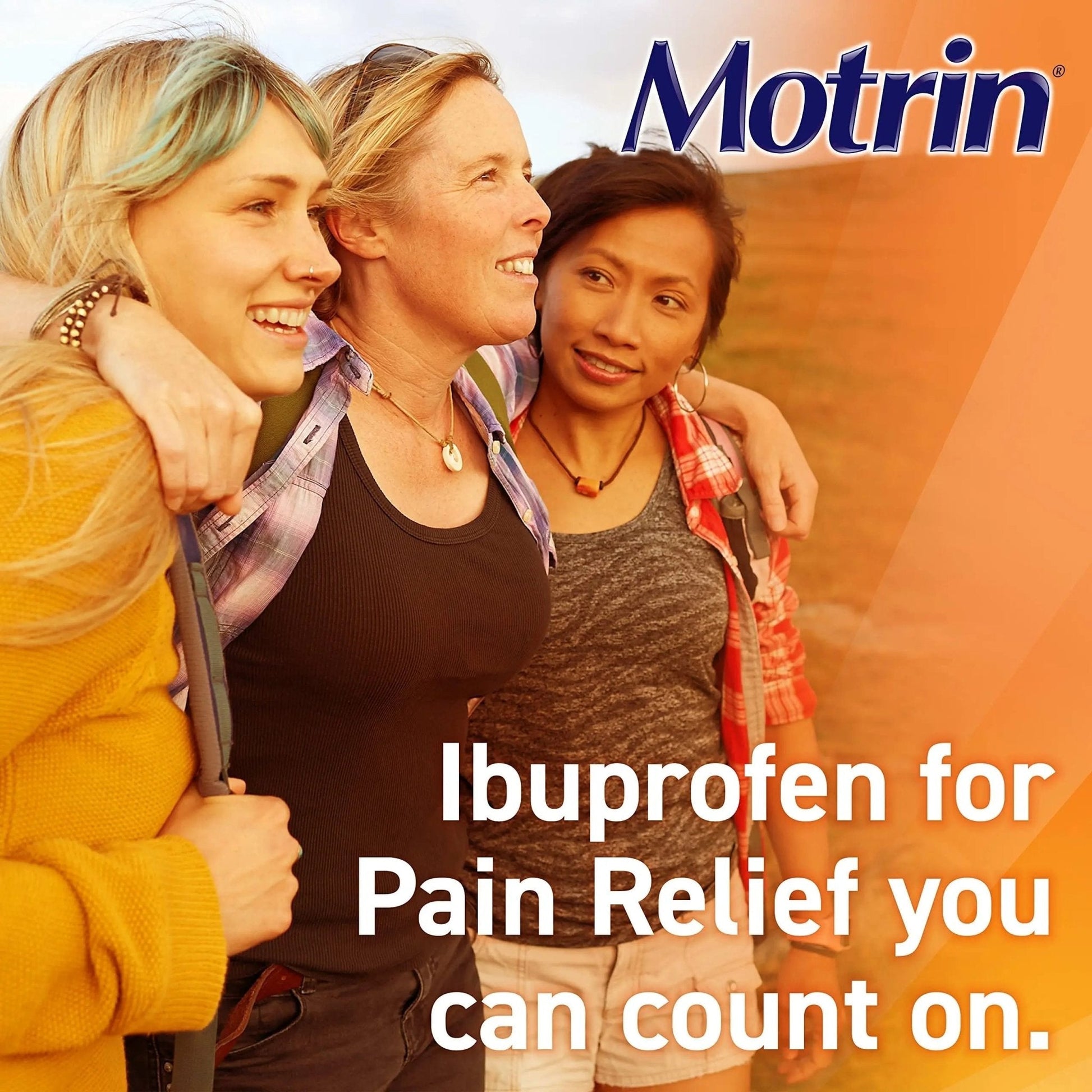Motrin IB, Ibuprofen 200mg Tablets, NSAID Pain & Fever Reliever for Headache, Backache, Muscular Aches, Arthritis Pain Reliever, 50 Travel Packets of 2, 100 ct - Maple Wellness Supplements