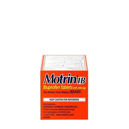 Motrin IB, Ibuprofen 200mg Tablets, Pain Reliever & Fever Reducer for Muscular Aches, Headache, Backache, Menstrual Cramps & Minor Arthritis Pain, NSAID, 100 Ct - Maple Wellness Supplements