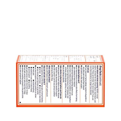Motrin IB, Ibuprofen 200mg Tablets, Pain Reliever & Fever Reducer for Muscular Aches, Headache, Backache, Menstrual Cramps & Minor Arthritis Pain, NSAID, 100 Ct - Maple Wellness Supplements