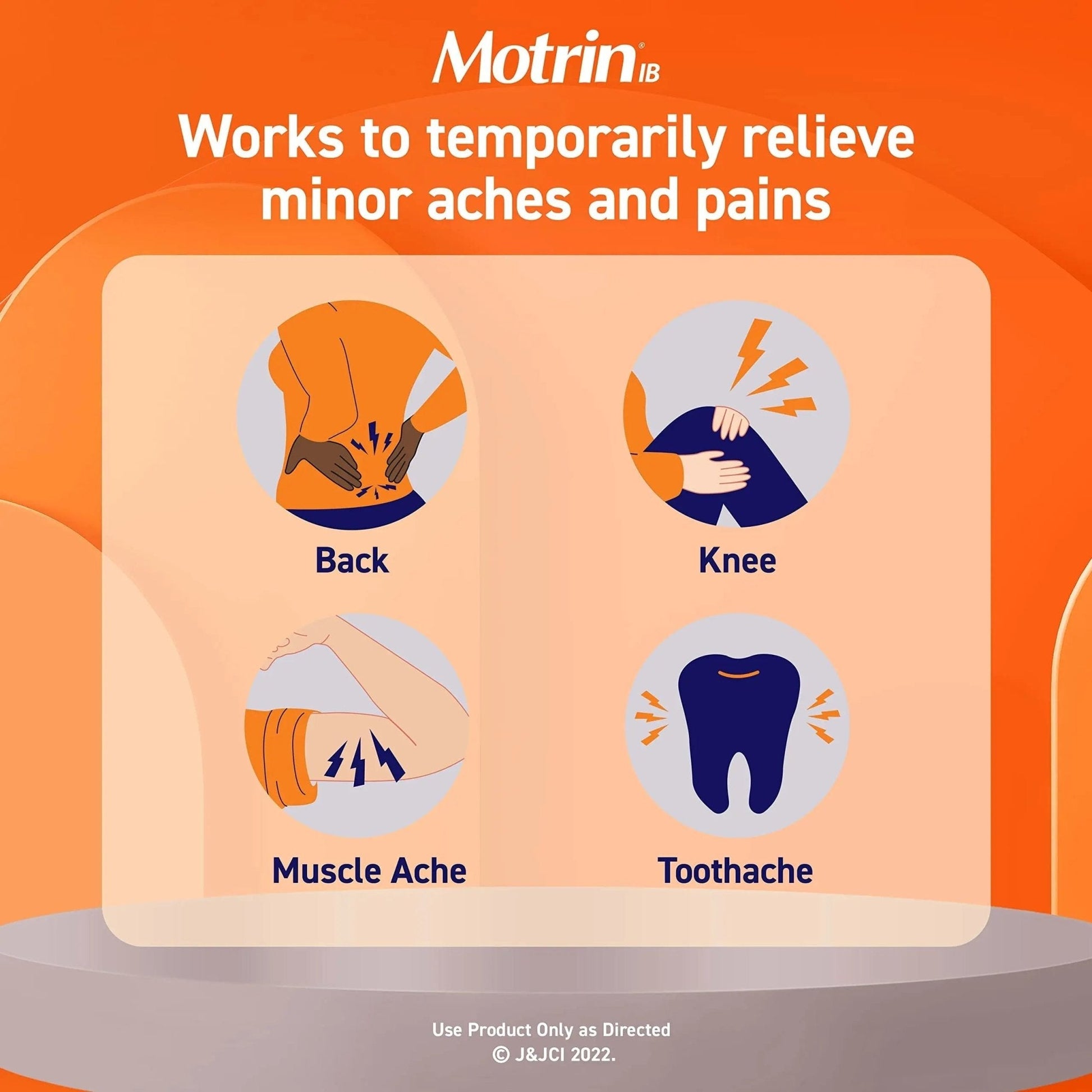 Motrin IB Liquid Gels with 200mg Ibuprofen per Caplet, Pain Reliever & Fever Reducer for Adults, Relief from Minor Arthritis Pain, Muscle Aches, Headache, Menstrual Cramps & Backache, 120 ct - Maple Wellness Supplements