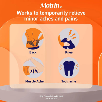 Motrin IB Liquid Gels with 200mg Ibuprofen per Caplet, Pain Reliever & Fever Reducer for Adults, Relief from Minor Arthritis Pain, Muscle Aches, Headache, Menstrual Cramps & Backache, 120 ct - Maple Wellness Supplements