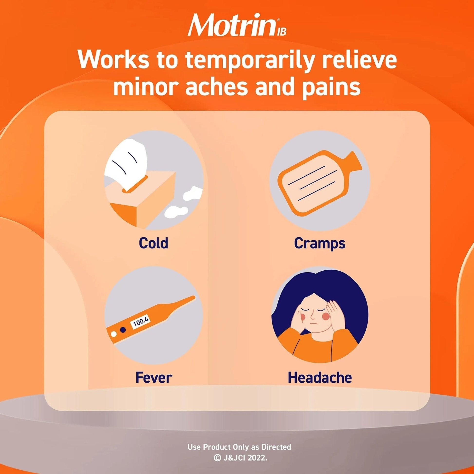 Motrin IB Liquid Gels with 200mg Ibuprofen per Caplet, Pain Reliever & Fever Reducer for Adults, Relief from Minor Arthritis Pain, Muscle Aches, Headache, Menstrual Cramps & Backache, 120 ct - Maple Wellness Supplements