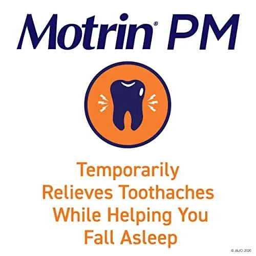 Motrin PM Pain Relief Caplets with 200 mg Ibuprofen & 38 mg Diphenhydramine Sleep Aid, Nighttime Pain Reliever for Minor Aches & Pains Helps You Fall Asleep & Stay Asleep, 20 ct - Maple Wellness Supplements